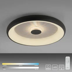 Moderne LED plafondlamp met kristaleffect zwart