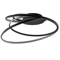 Moderne LED plafondlamp ringen zwart 3-standen dimbaar