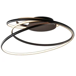 Moderne LED plafondlamp ringen zwart 3-standen dimbaar