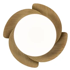 Moderne LED plafondventilator wit met houten bladen