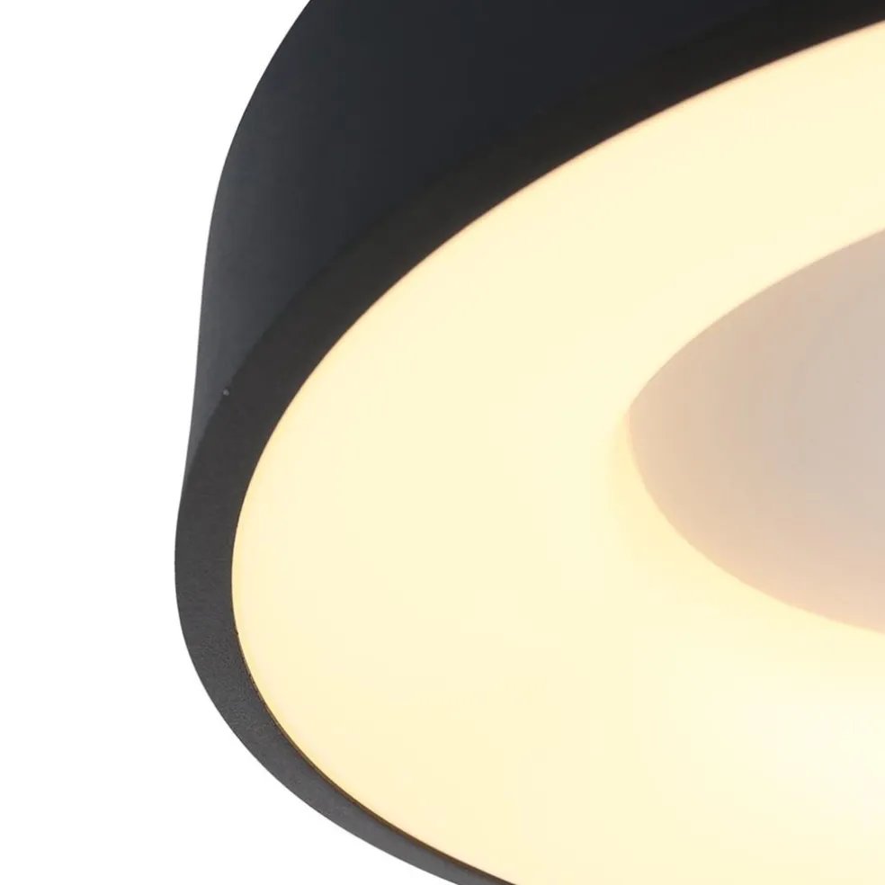 Moderne LED plafonnière zwart rond 30 cm