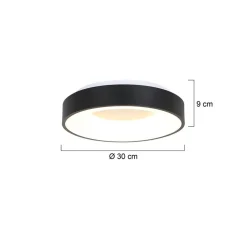 Moderne LED plafonnière zwart rond 30 cm