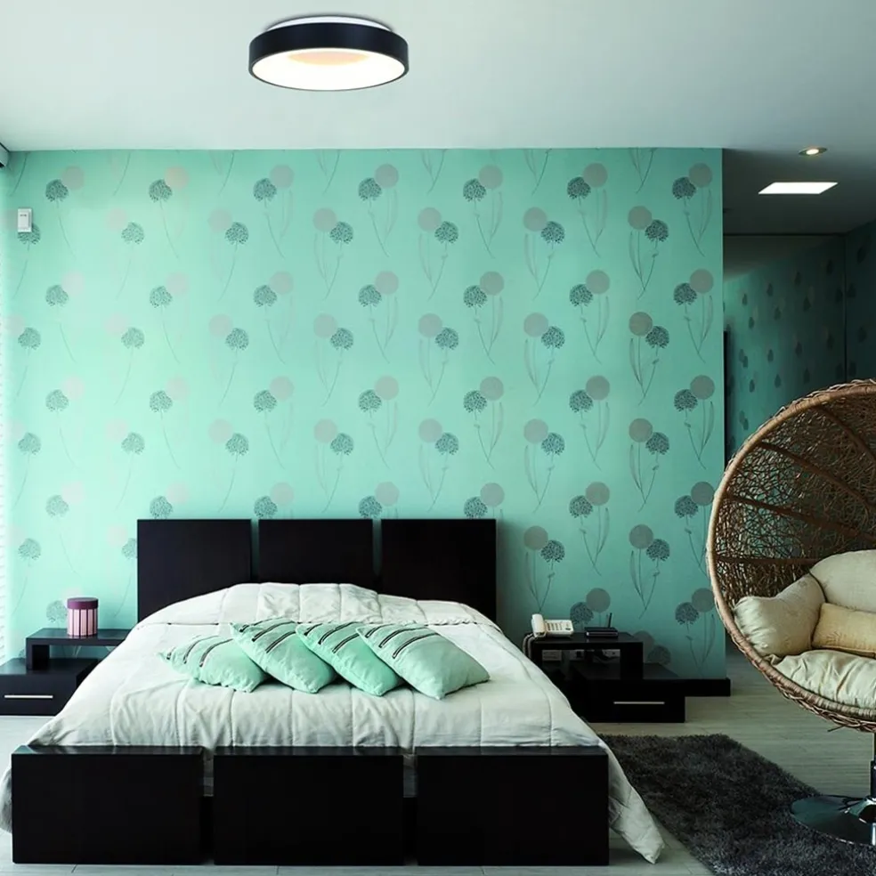 Moderne LED plafonnière zwart rond 30 cm