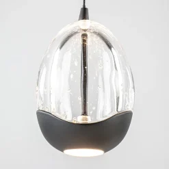 Moderne LED tafellamp egg glas met zwart
