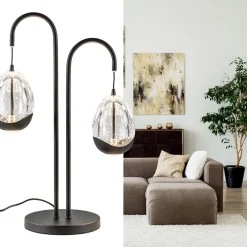 Moderne LED tafellamp egg glas met zwart