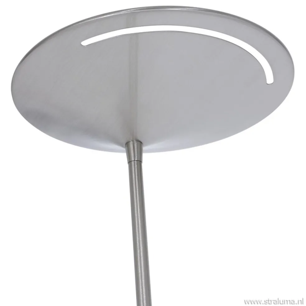 Moderne LED uplighter met leeslamp geborsteld staal