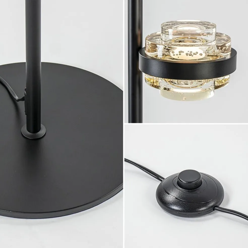 Moderne LED vloerlamp zwart/champagne dimbaar