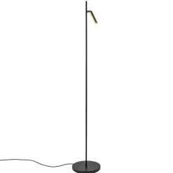 Moderne LED vloerlamp zwart met gouden spot