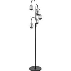 Moderne LED vloerlamp zwart met helder glas