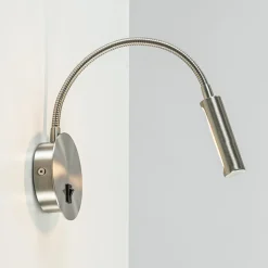 Moderne LED wandlamp nikkel met flexibele arm