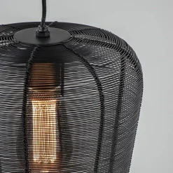 Moderne 3-lichts eettafelhanglamp Adeta mat zwart