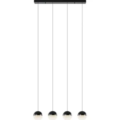 Moderne 4-lichts hanglamp met LED 3-standen dimbaar