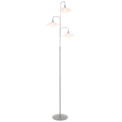 Moderne 3-lichts LED vloerlamp geborsteld staal