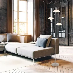 Moderne 3-lichts LED vloerlamp geborsteld staal