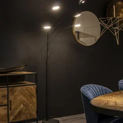 Moderne 5-lichts LED vloerlamp zwart