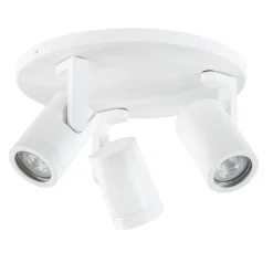 Moderne 3-lichts plafondspot wit metaal