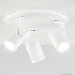 Moderne 3-lichts plafondspot wit metaal