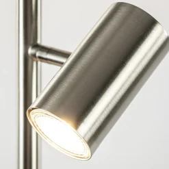 Moderne 3-lichts vloerlamp nikkel met 3-standen dimbaar LED