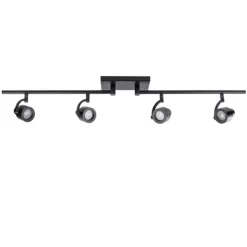 Moderne opbouwspot mat zwart 4-lichts