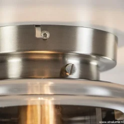 Moderne plafondlamp nikkel met smokey glas