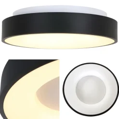 Moderne plafondlamp zwart met geïntegreerd LED