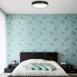 Moderne plafondlamp zwart met geïntegreerd LED