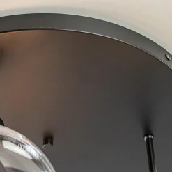 Moderne plafondlamp zwart met 20 cm helder glas