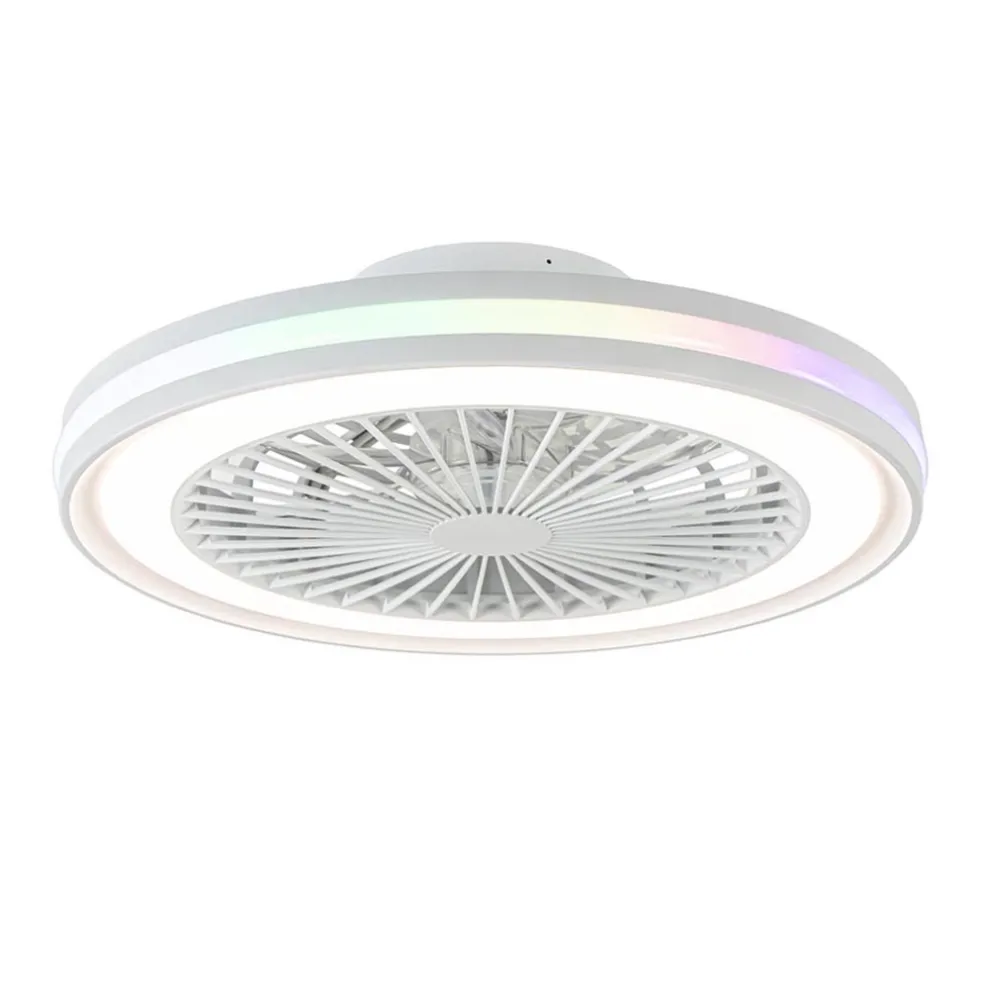 Moderne plafondventilator wit inclusief LED en color