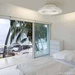 Moderne plafondventilator wit incl. LED