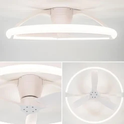 Moderne plafondventilator wit inclusief LED en remote