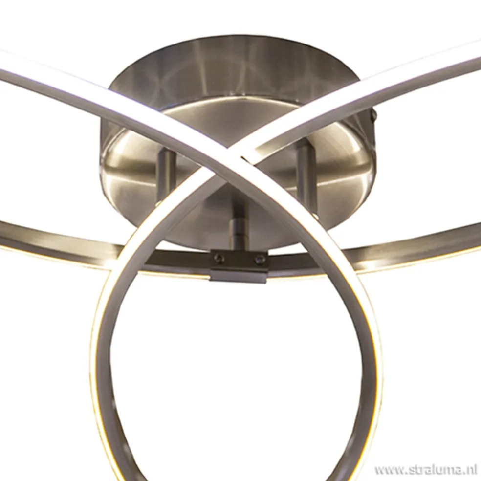 Moderne plafonnière nikkel met LED
