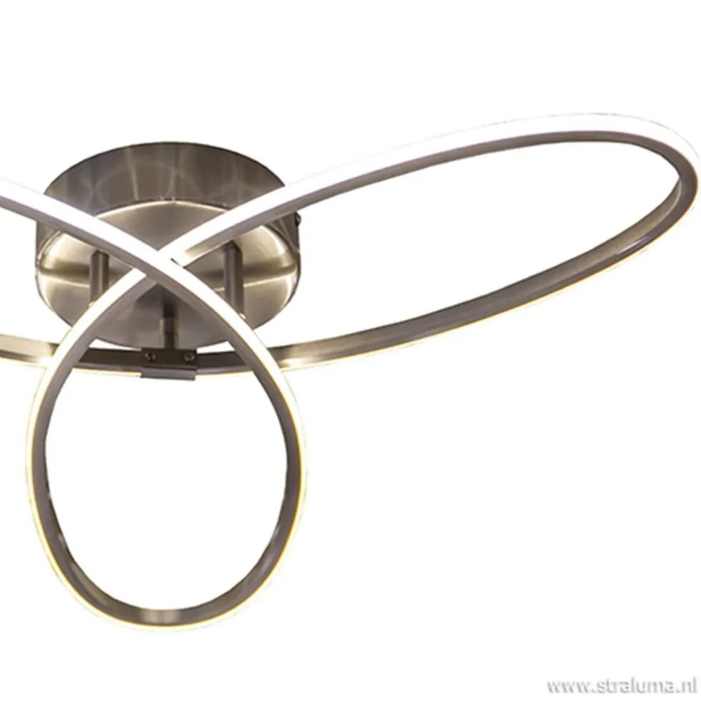 Moderne plafonnière nikkel met LED