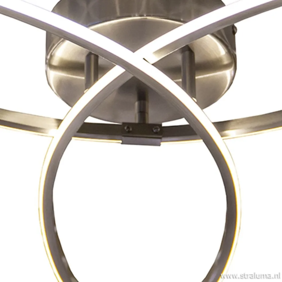 Moderne plafonnière nikkel met LED