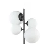 Moderne retro hanglamp zwart met witte bollen