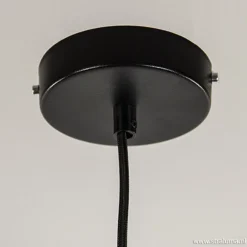 Moderne ronde hanglamp zwart metaal
