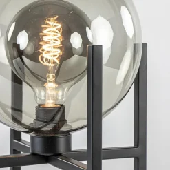 Moderne tafellamp frame met smoke glazen bol