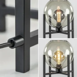 Moderne tafellamp frame met smoke glazen bol