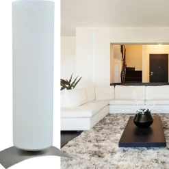 Moderne tafellamp Oblica zuil nikkel