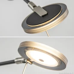 Moderne uplighter/leeslamp zwart met smoke glas