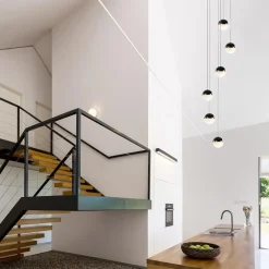 Moderne videlamp zwart met dimbaar LED 6-lichts