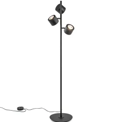 Moderne vloerlamp zwart met verstelbare LED spots