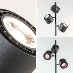Moderne vloerlamp zwart met verstelbare LED spots