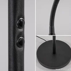 Moderne vloerlamp zwart met dimbaar LED