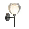 Moderne wandlamp zwart met smoke glas