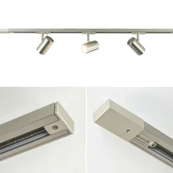 Nikkel railsysteem met spots 1-fase