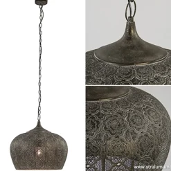Oosterse hanglamp Emine goud/bruin