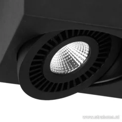 Opbouwspot box zwart 1-lichts led
