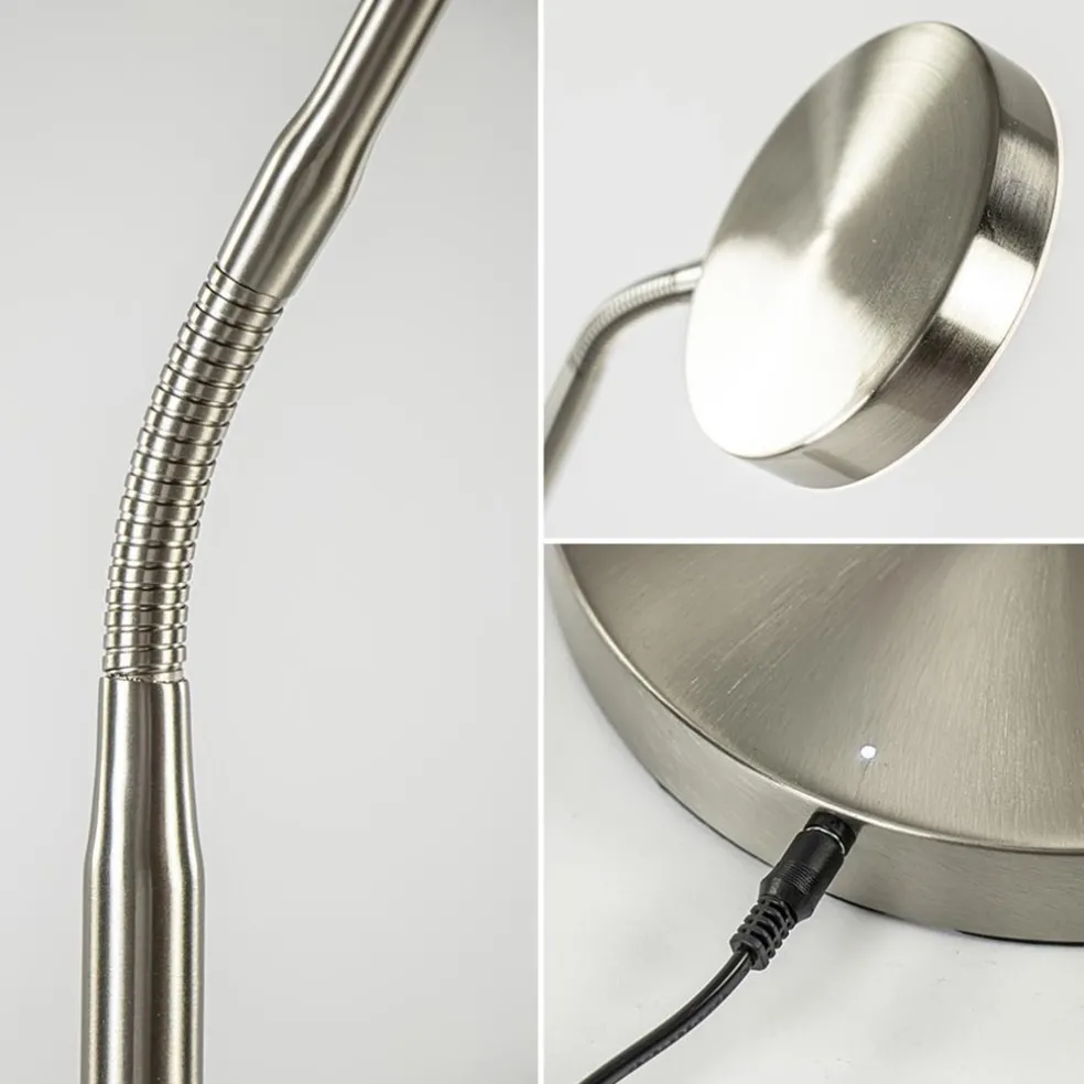 Oplaadbare LED leeslamp nikkel dimbaar