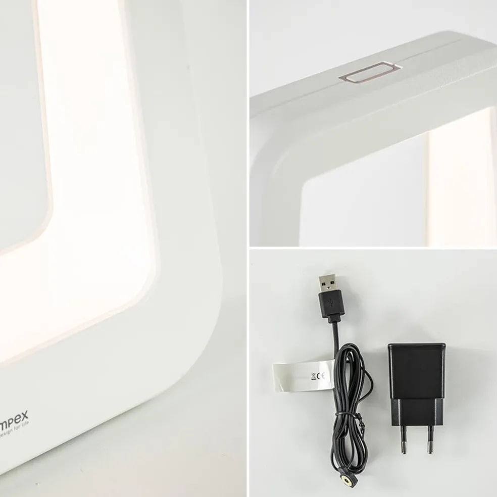 Oplaadbare tafellamp op accu wit dimbaar IP65