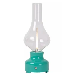 Oplaadbare tafellamp op batterij turquoise
